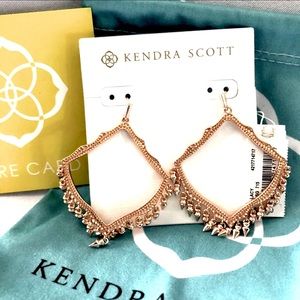 Kendra Scott Fringe Lacy Earrings Gold Plated Earrings Dangle Rose Gold NEW